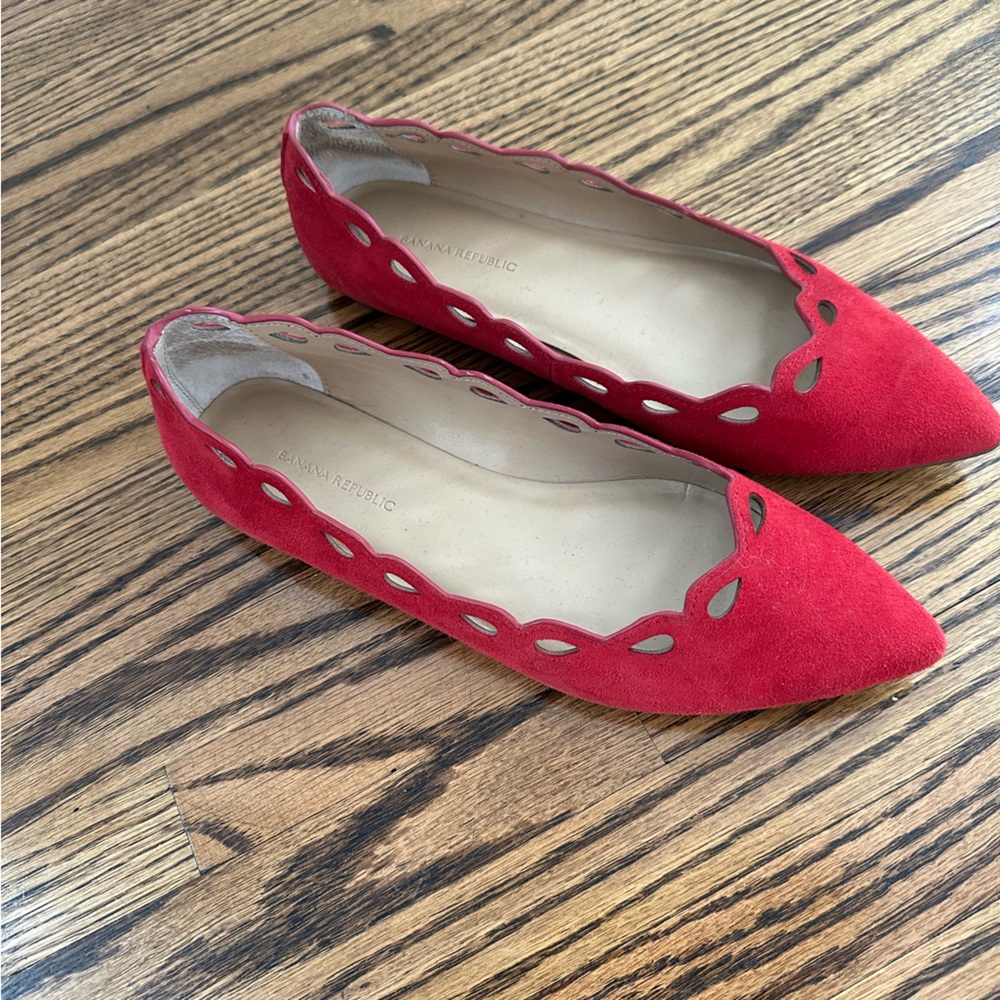 Banana Republic Red Suede Flats